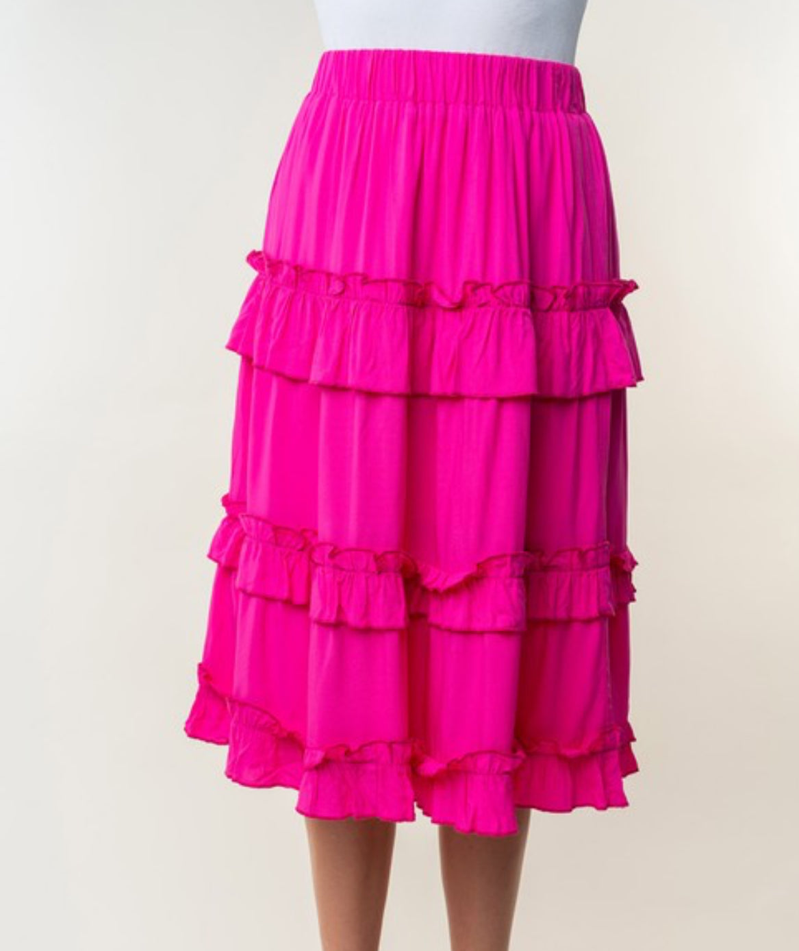 Hot pink ruffle skirt
