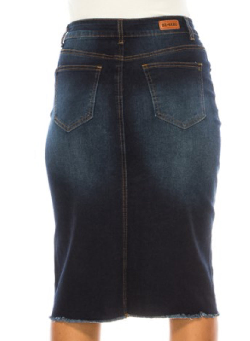 Dark midi Denim skirt