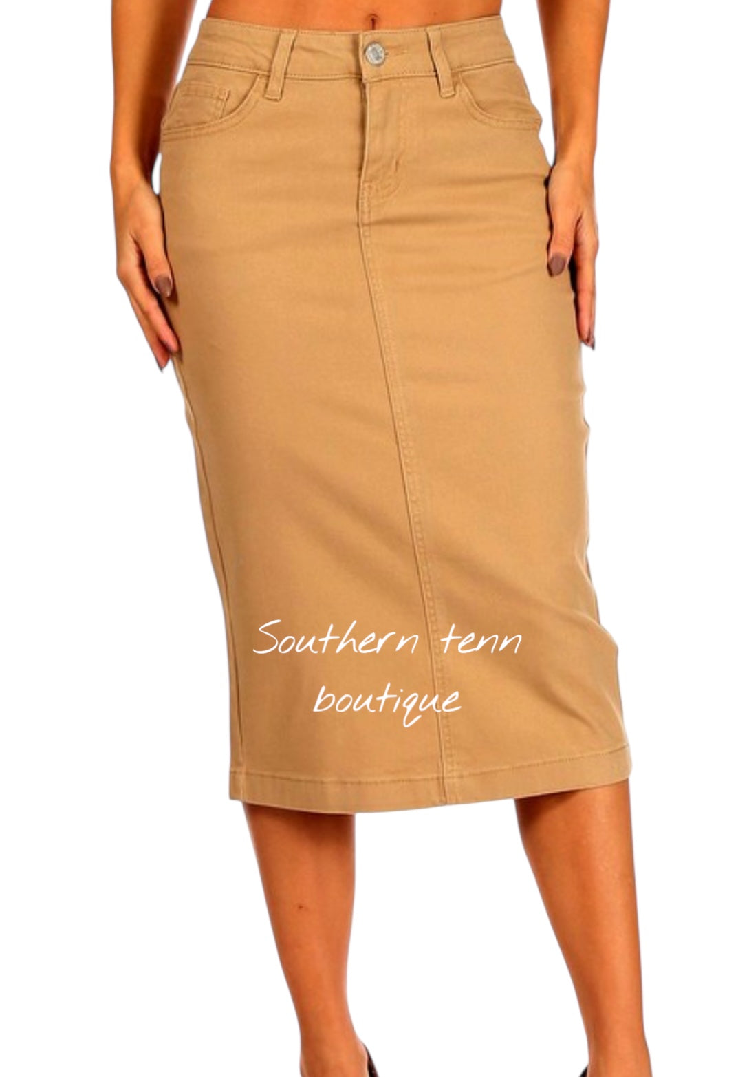 Khaki Denim skirt