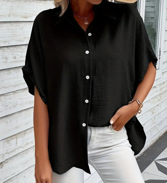 Black Button down Top