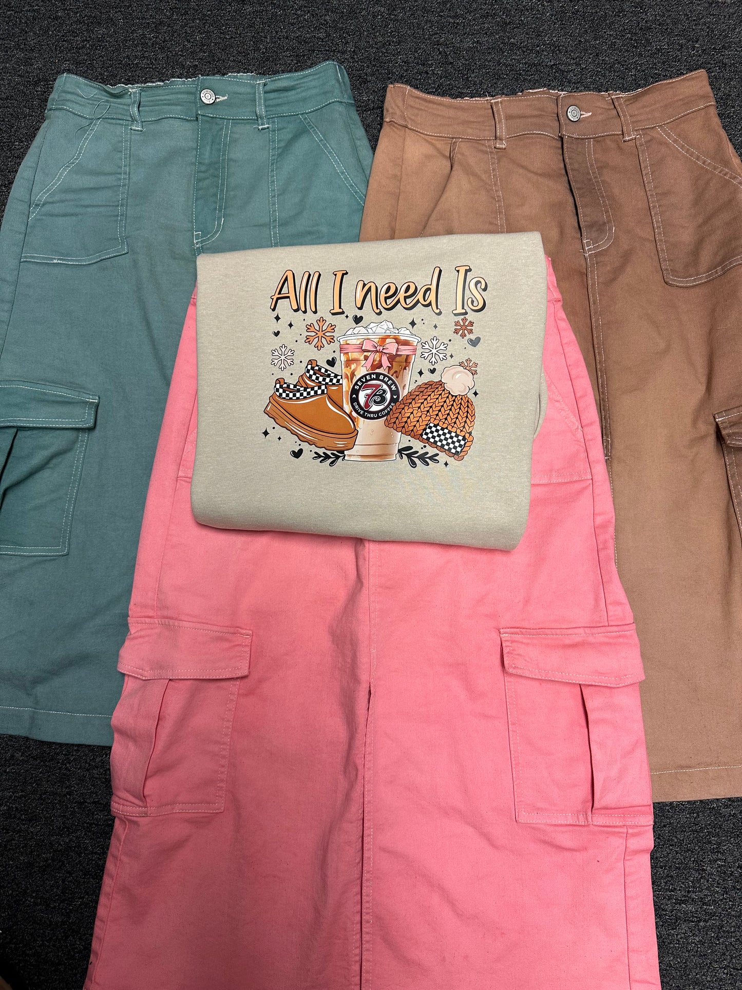 exclusive denim skirt tan