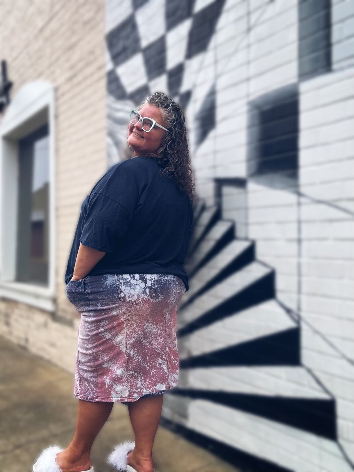 cotton candy retro Denim skirt