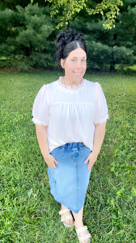 Pink lace top