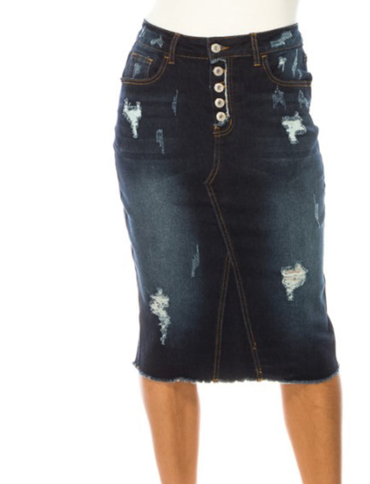 Dark midi Denim skirt