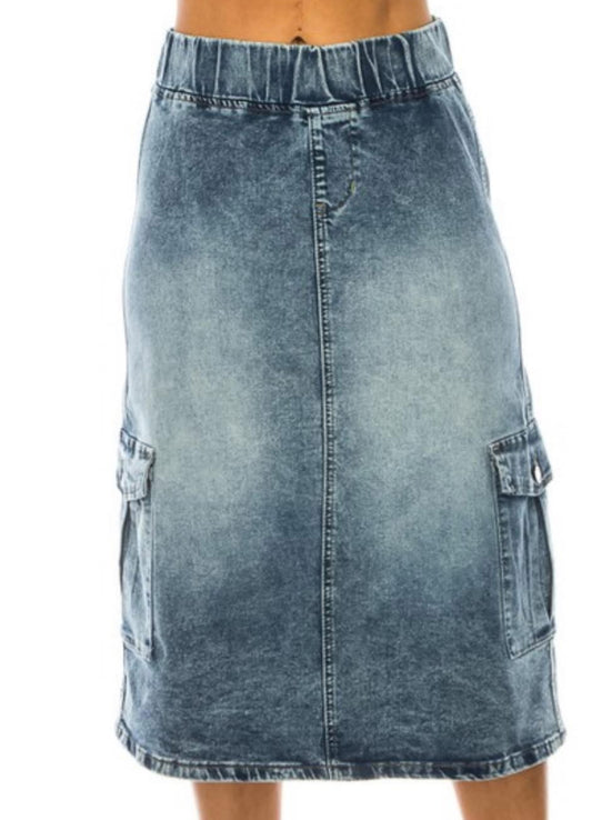 Elastic Denim skirt