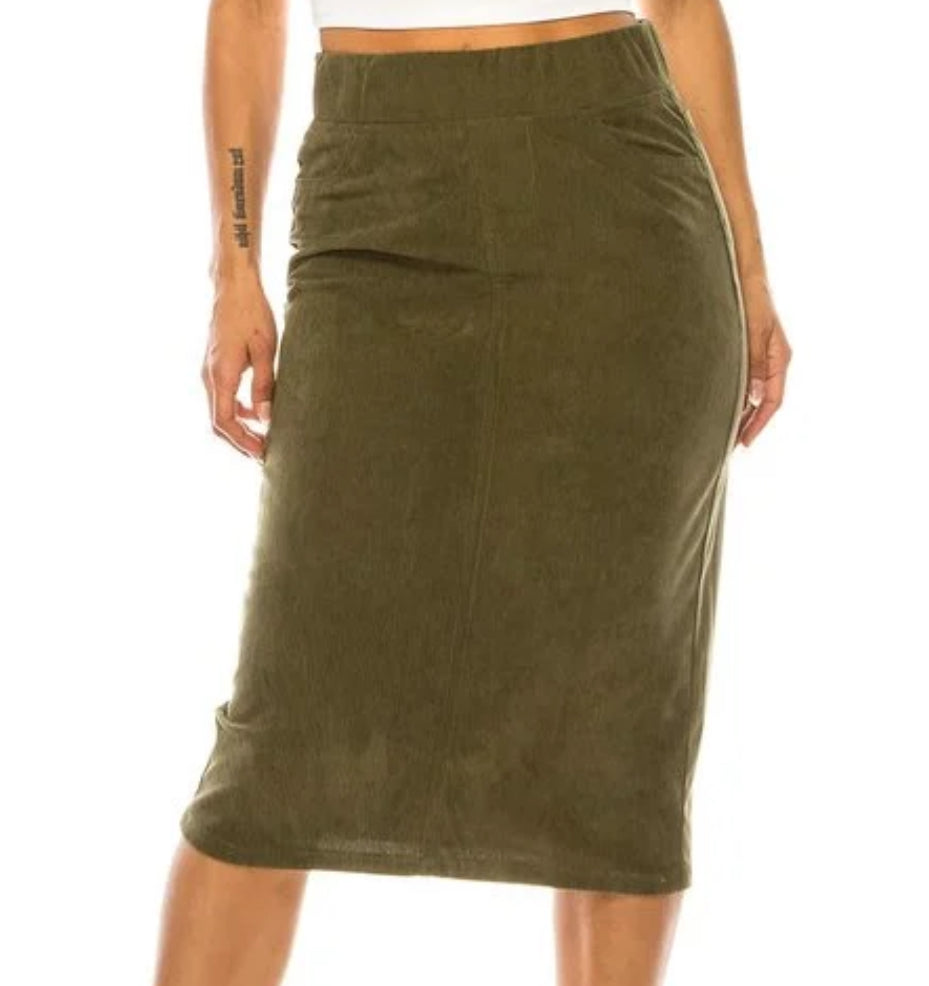 The everyday skirt olive green