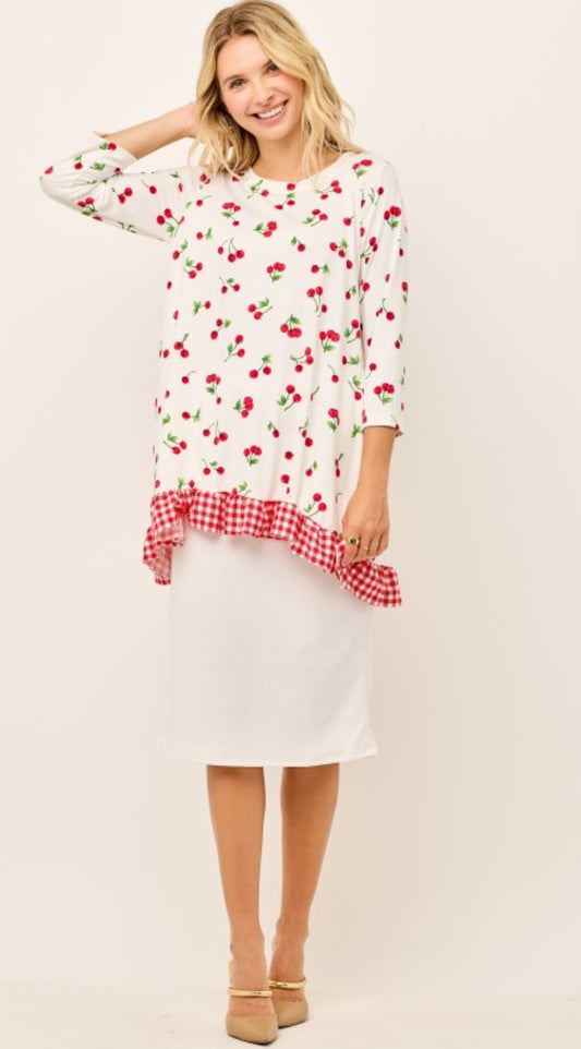 Cherry ruffle top