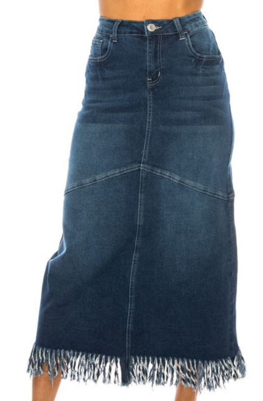 Midi denim skirt