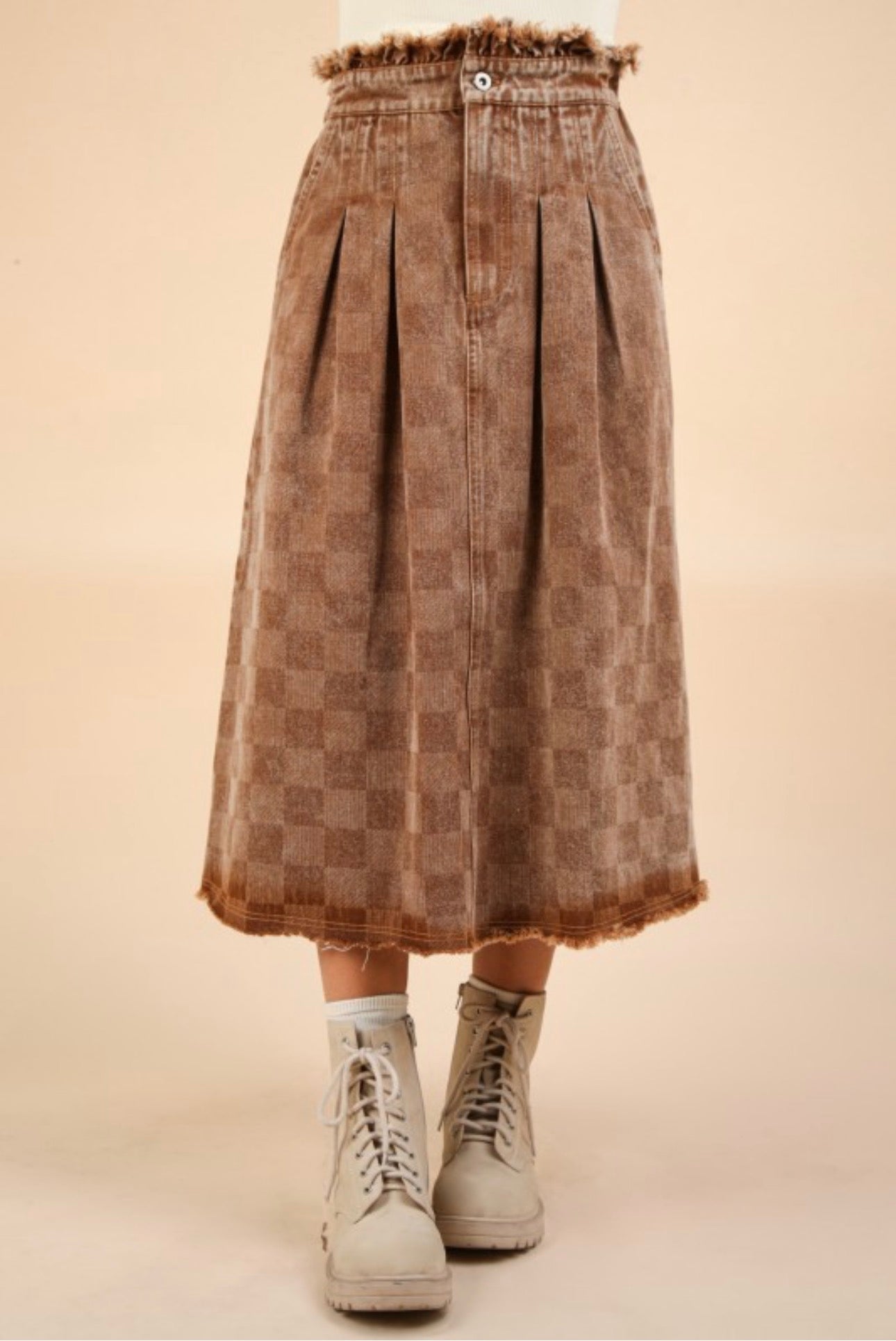 Sarah denim skirt (BROWN)