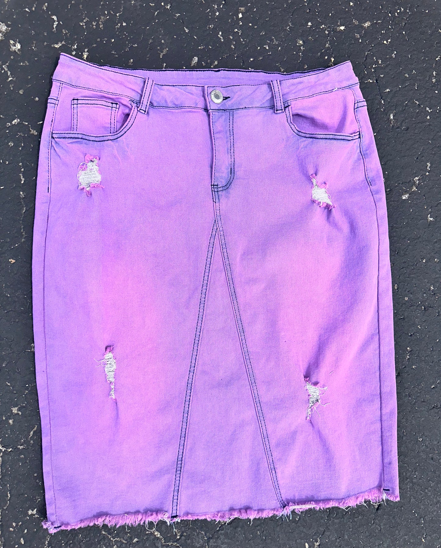 Purple Retro Denim skirt