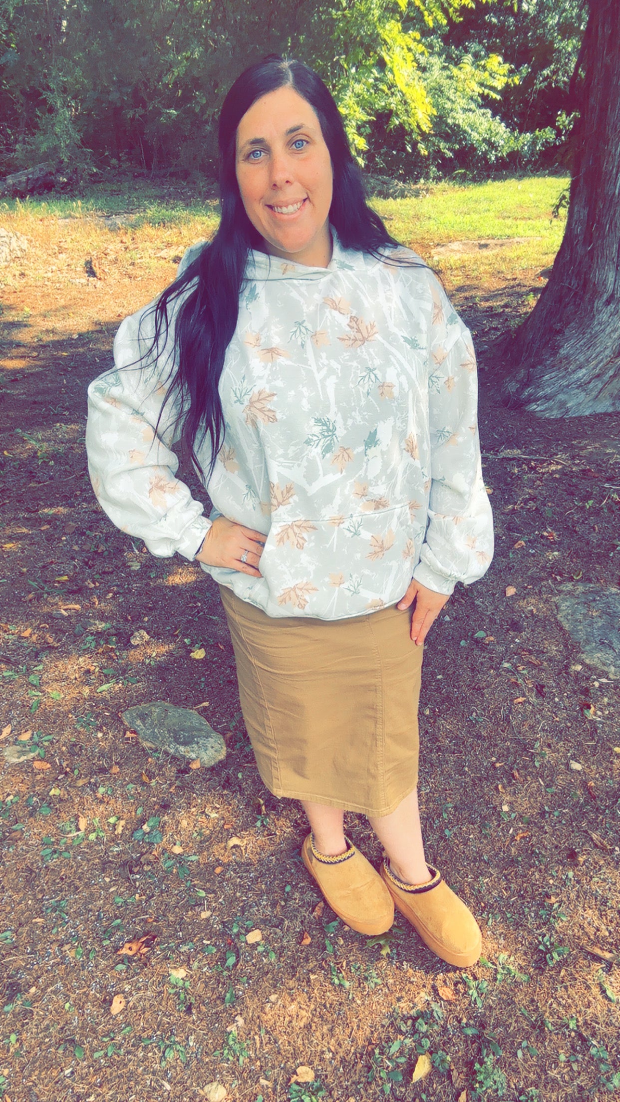 Khaki Denim skirt