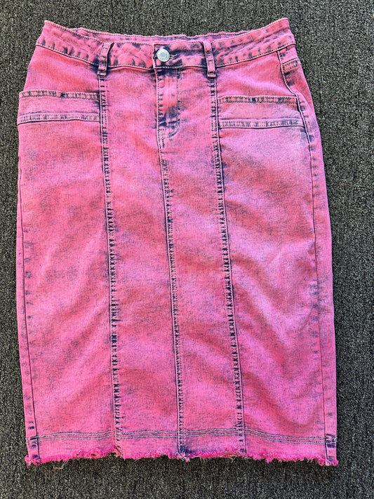 Pink Retro Denim skirt