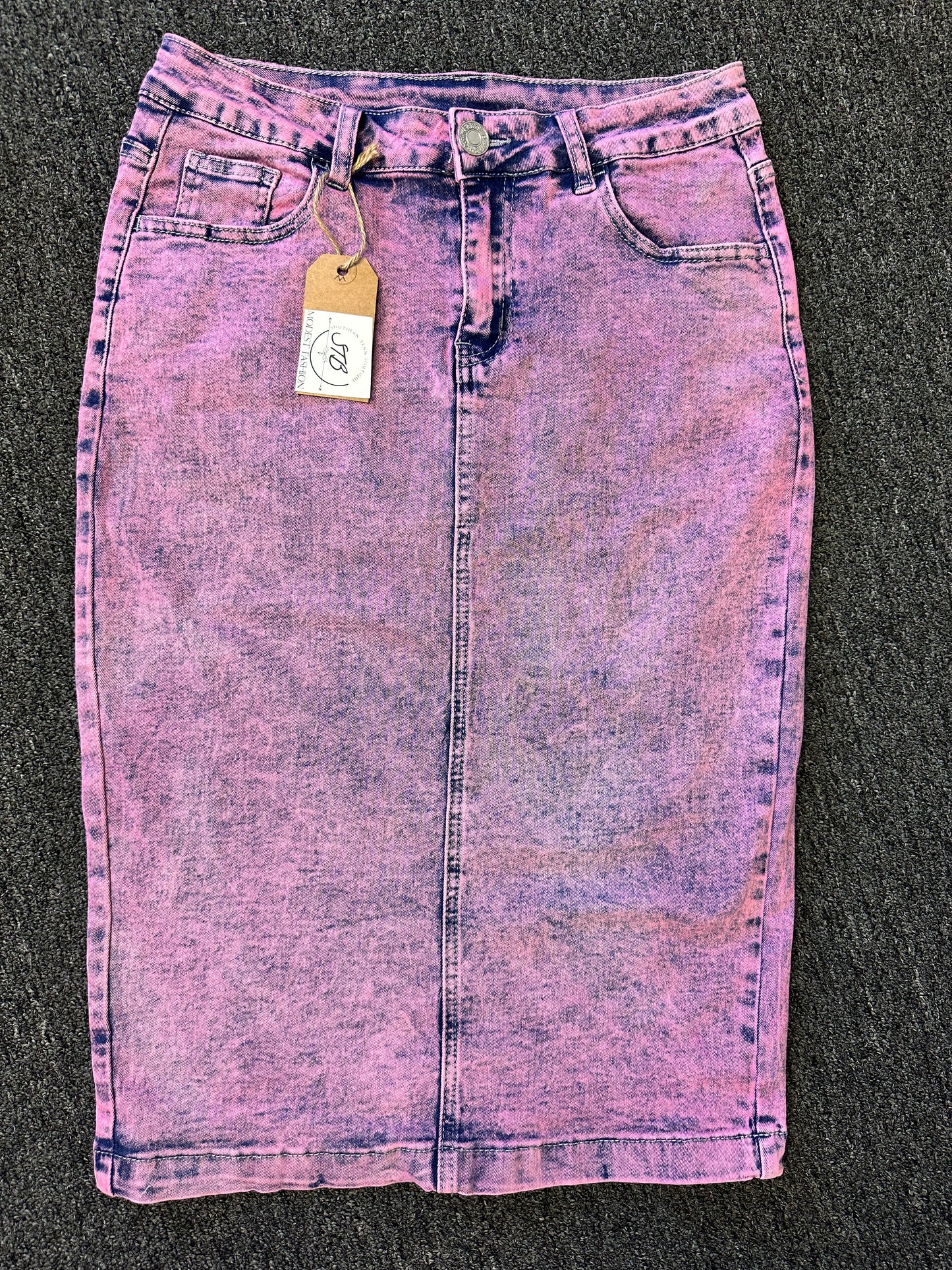 Pink Retro Denim skirt