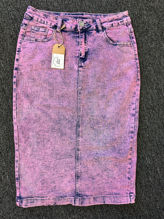 Pink Retro Denim skirt