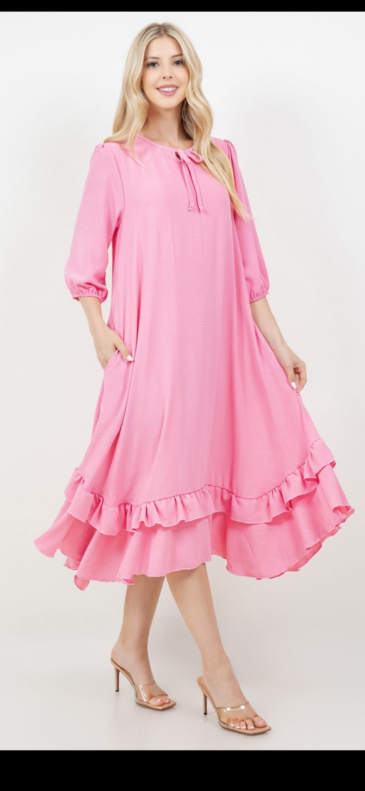 Pink ruffle dress